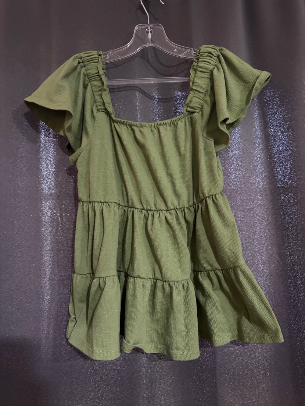 Altard state Olive Green Ruffle Tiered Babydoll Top